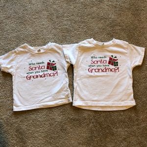 **TWINNING** X-mas shirts in 2t & 3t. Girl or boy.